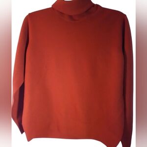 Morgano Rust Orange Turtleneck Sweater 100% Pure New Wool Made In Italy Size M